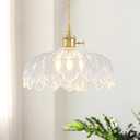 2 Pack Plug in Pendant Light Fixtures, Hanging Light Fixture Glass Pendant Light, Vintage Transparent Hanging Lamp, Pendant Lighting for Kitchen Island, Bedroom, Dining Room, Living Room, Medium