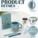Baderke Book Lover Gifts for Women Men 6 Pcs Bookish Reading Accessories A6 Notebook Ballpoint Pen Ceramic Cup Candle Book Club Gift for Bookworm Reader Librarian Teacher(Blue)