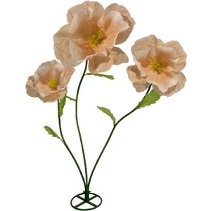 3Pcs Large Giant Artificial Flowers Decoration - Artificial Giant Paper Flowers for Wedding Graduation Bridal Shower Birthday Handcrafted Wall Backdrop Party Supplies (Light Orange)