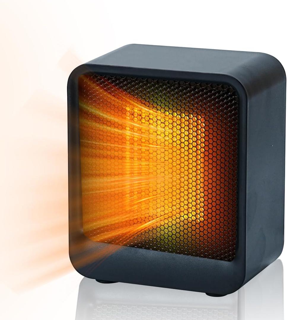Small Electric Space Heater, Portable Energy Efficient Space Heaters for Home Bedroom Office Indoor Use,Overheating Protection,500W Fast Heating Room Heater (Black)
