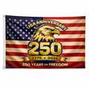 American 250th Anniversary Flag 1776–2026, Double Sided 3-Layer Outdoor Patriotic Flag, Heavy Duty Quadruple Stitching Fly End, Fade Resistant Independence Day Flag