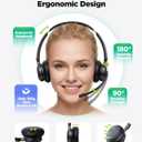 Acer Wireless Headset with Mic for Work, Crystal Clear Audio for Calls & Meetings, Bluetooth 5.3 & USB Dongle for Laptop, PC, iPhone & Android, Office & Call Center Headset for Remote Hybrid Worker