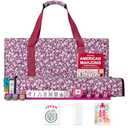 GUSTARIA American Mahjong Tile Set, 166 Acrylic Mahjong Tiles, 4 All-in-One Color Rack/Pushers, Complete Mahjong Game Set with Red Printed Carrying Bag