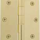 Nostalgic Warehouse 728348 3.5" Ball Tip Residential Square Corners Door Hinge, Polished Brass
