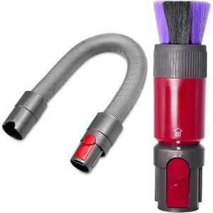 Dusting Brush + Flexible Extension Hose Compatible with Dyson V15 V7 V8 V11 V10 Vacuum Cleaner,Bristle Dust,Scratch-free Dusting Brush,Replacement for Cordless Vacuum Systems Parts accessories