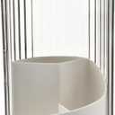 Makeup Brush Holder with Lid, 360 Rotating Sliding Opening Cosmetic Tools Organizer, Waterproof Dustproof Makeup Brush Organizer for Vanity Desktop Bathroom Countertop(COLOR:White And Clear)