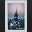 Frame Amo 5x7 Black Picture Frame with 3.5x5.5 White Mat Opening for 4x6 Image, 1 Inch Border, Acrylic Face, for Wall or Table