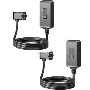 DEWENWILS Plug in Dimmer Switch for Lamp, Table Lamp Dimmer for Dimmable LED/CFL Lights and Incandescent Bulbs, Full Range Slide Control, Dimmer Extension Cord, Black, 2 Pack