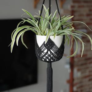 Hanging Planter with Patterns,2Packs Macrame Plant Hangers Indoor Macrame for up to 8 inch Pot Crochet Boho Plant Hanger Holder for Indoor Outdoor with 2S Shaped Stainless Steel Hooks (Black) Hanging Planter with Patterns,2Packs Macrame Plant Hangers Indoor Macrame for up to 8 inch Pot Crochet Boho Plant Hanger Holder for Indoor Outdoor with 2S Shaped Stainless Steel Hooks (Black)