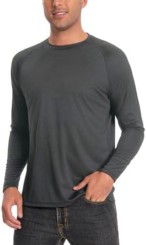 Men's Sun Protection Shirts UPF 50+ UV Long Sleeve Rash Guard Shirts Lightweight Quick Dry for Fishing Swimming Running Size Small