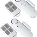 Wireless Door Alarm When Opened with Remote (2 Pack), Window Sensor Alarms for Home Security, Kids Safety, Dementia, Sliding Glass Door, 120dB Burglar Alert for House Garage/Apartment/Business Entry (White)