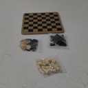 Regal Games - Reversible Wooden Board for Chess, Checkers & Tic-Tac-Toe - 24 Interlocking Wooden Checkers and 32 Standard Chess Pieces - for Age 8 to Adult for Family Fun (10,5 Inch - Reversible)