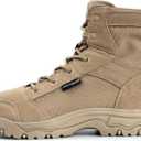 FREE SOLDIER Men's Tactical Hiking Boots Lightweight Comfortable Combat Work Boots 6 Inches (8.5, Tan)