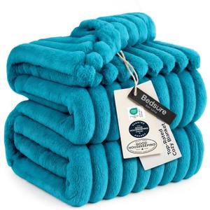Bedsure GentleSoft Teal California King Size Blanket for Couch - Cozy Soft Blankets for Women, Cute Small Fleece Throws for Girls, Birthday Gifts for Women, 102x96 Inches