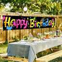 Happy Birthday Banners Happy Birthday Backdrop Decorations Colorful Font Graffiti Banner 78 x 17Inches for Home Indoor Outdoor Birthday Themed Decorations Supplies