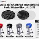 17 1/2" Porcelain Steel Cooking Grate Replacement Parts for Charbroil TRU Infrared Patio Bistro Electric Grill 20602109 20602107 20602108 20602107-01 Charbroil Grill Replacement Parts Number 29102163