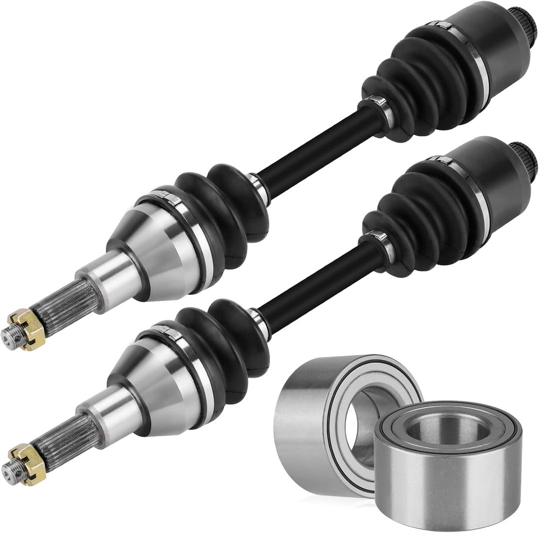 Youxmoto Rear CV Axles & Wheel Bearings Kit Fit for Polaris Sportsman 500 400/ 335 1999 2000 2001 2002; 4340 Chromoly Steel CV Axle Drive Half Shaft (2 Left/ Right)