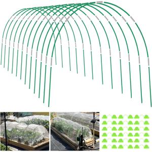 72pcs Garden Hoops for Raised Bed, 12 Sets of 8FT Long Greenhouse Hoops Grow Tunnel, Rust-Free Fiberglass Support Hoops Frame for Netting, DIY Plant Support Garden Stakes for Row Cover