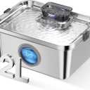 PETIMI Dog Water Fountain, 3 Gallons Stainless Steel Dog & Cat Water Fountain, Large Pet Water Fountain for Multiple Pets, Ultra Silent, Wide Mouth, Safety Lock, 3 Filters Included, Smart Water Pump