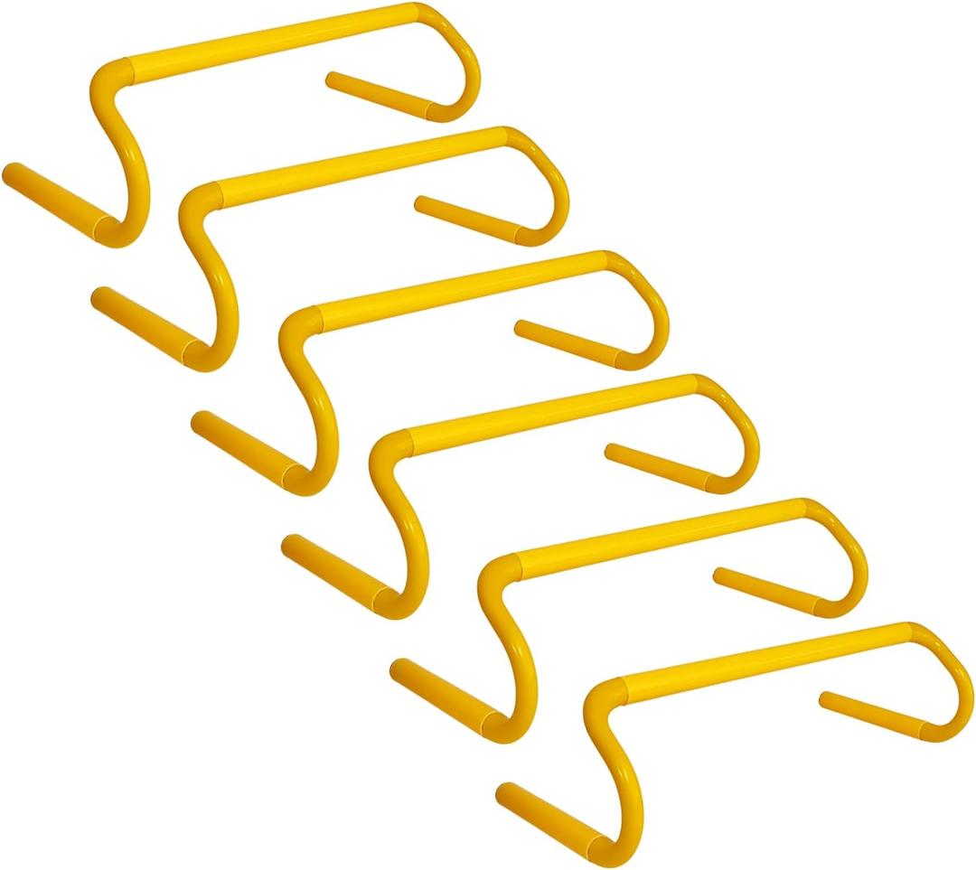 6 Pack Agility Speed Training Hurdles- 6" Detachable Agility Training Hurdles- Sports Practice Equipment for Athletes, Soccer, Basketball (yellow)