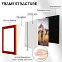 Fun Memories 4x6 Enamel Picture Frame with HD-Tempered Glass, Gold Metal Edge with Easel, Vertical & Horizontal Display, Wall and Tabletop Display Family Photo Gallery (Red Enamel,1P)