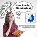 Secura 60-Minute Visual Countdown Timer, 7.5-Inch Oversize Classroom Visual Timer for Kids and Adults, Durable Mechanical Kitchen Timer Clock with Magnetic Backing (Navy Blue)