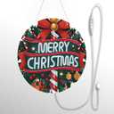 Merry Christmas Welcome Sign for Front Door with Light Strip Front Door Xmas Decoration 12.5UV-Printed PVC Foam Board Porch Sign for Christmas Decor Indoor Outdoor Home Wall(Candy Cane)