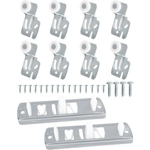10 Pcs Sliding Closet Door Roller Replacement Kit - Includes 2Pcs N6560 + 8Pcs MP6501 Rollers & Slide Track Hardware, Fits Top-Hung Sliding Wardrobe Door Hardware (3/4"to 1-3/8" Door Thickness)