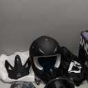 TRIANGLE Adult Dirt Bike Helmet Full Face Motorcycle Helmets with Adjustable Goggles & Gloves - DOT/FMVSS-218 Certified Motocross Helmet for Off-Road ATV BMX UTV (Small, Matte Black)