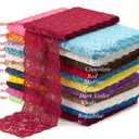 5 Yards Floral Lace Ribbon Stretch Tulle Lace Trim Elastic Webbing Fabric for DIY Jewelry Making Craft Clothes Accessories Gift Wrapping Wedding Party Decoration (Orange)