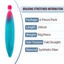 Pre Stretched Braiding Hair Extensions 26 Inch 6 Packs Long Braid Hair Yaki Texture Professional Prestretched Peach Pink to Lake Blue Braiding Hair For Women (Peach Pink/Lake Blue, 26 inch)