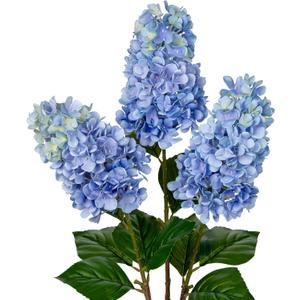 3PCS Fake Flowers Hydrangea Artificial Flowers 28" Long Stem Light Blue Faux Flowers for Vase, Real Touch Silk Flowers Décor for Floral Arrangement Home Farmhouse Office Hotel Decoration