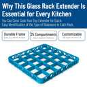 Carlisle FoodService Products RE2514 OptiClean 25 Compartment Divided Glass Rack Extender, 1.78", Blue
