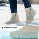 Snow Boots for Women Waterproof Shoes Ankle Fur Lined Booties Warm Insulated Winter Lightweight Shoes (10, White)