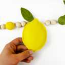 Lemon Decorations Pre-Strung Handmade Felt Yellow Sage Green Wool Felt Ball Wooden Beads Tassel Garland Banner for Lemon Themed Wedding Birthday Baby Shower Bridal Shower Lemonade Mantle Home Decor, 4.3×3.2 inches