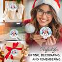 3 x Family of 3 Christmas Ornament 2025 - Our First Christmas As A Family of Three Ornament, Baby First Christmas Ornaments for New Parents, Newborn, Mom and Dad Gifts Ideas Ceramic Hanging Decor