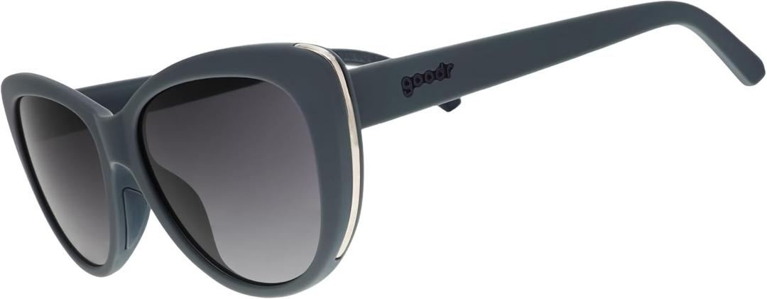 goodr Not Gray, Diet Black Polarized Sunglasses, Medium Sized (Glam G)