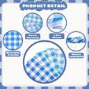 Blue Gingham Napkins Disposable Rectangle: 100PCS Checkered Paper 15.7x11.8 Inch for Dinner Party