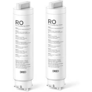 DREO 2-Pack Reverse Osmosis Filter, Replacement for DREO RO Water Filter 112 & 113 & 114 & 115, Removes 99.99% of Contaminants including PFOA, PFOS, Chlorine, 6-12 Month per Cartridge, SGS Tested