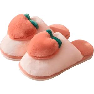 Fuzzy Slipper Winter Fluffy Slippers Peach Cute Slippers For Women Comfortable Warm House Shoes Slippers (Pink)