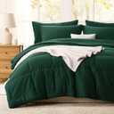 CozyLux Queen Comforter Set Emerald Green - 7 Pieces Bed in a Bag Queen, All Season Soft Bedding Sets, Oeko-Tex Certified Bed Set with Down Alternative Comforter, Sheets, Pillowcases & Pillow Shams