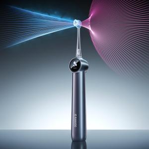 RANVOO AirJet X5 [New-Gen Jet Clean | Max Tartar Removal] Electric Toothbrush, 100% Plaque Removal, Whitening & Gum Care, 60-Day Battery Life, Rechargeable with 3 Pro Brush Heads, Space Gray