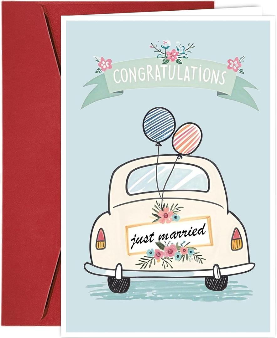 Wedding Card, Bridal Shower Card, Funny Wedding Cards for Bride and Groom, Engagement Congratulation Cards for Couple