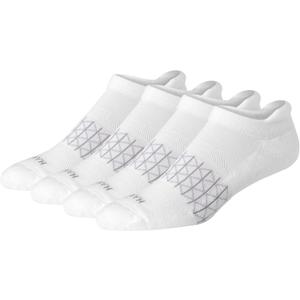 Hanes Men's Absolute Active Cushioned Heel Shield Moisture Wicking Socks (4-Pack) (6-12, White)
