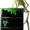 Puking Skeleton Decorations with Light and Black Bucket, Halloween Scary Decorations Indoor Outdoor, Halloween Glow Horror Decor, for Home Table Mantel Party Decor