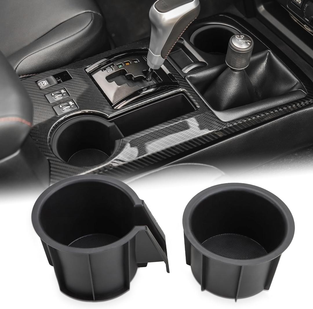 Cup Holder Insert for Toyota 4Runner 2014-2024 Drink Holder Console Box Cup Holder Replacement for Toyota 4runner Accessories Replaces OEM 66992-35030 66991-35030 2pcs (Version B)