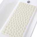 Non-Slip Bathtub Mat OTHWAY Soft Rubber Bathroom Bathmat with Strong Suction Cups (Beige) (31.5" x 16" (Rectangular))