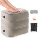 YSJILIDE Inflatable Travel Foot Rest Pillow, Travel foorest Pillow for Kids/Adults, Adjustable 3 Layers Height Leg Rest Pillow, Great for Living Room, Train, car (2 Pack)