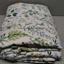 HoneiLife Queen Quilt Bedding Set - 3 Pieces Microfiber Quilt Sets Lightweight Bedspreads Reversible Coverlets Retro Bed Cover Floral Bedding Set Wildflower Quilts All Season Use (Queen/Full-90"x 96", Green & White)