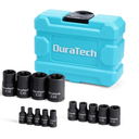 DURATECH 14-Piece External Star Impact Socket Set with Storage Case, E4 to E24, Cr-V Steel